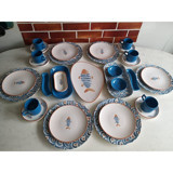 Keramika Koi Al Oval-Yuvarlak Desenli 32 Parça 6 Kişilik Seramik Kahvaltı Takımı Çok Renkli