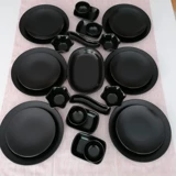 Keramika Mat Siyah 27 Parça 6 Kişilik Seramik Kahvaltı Takımı Siyah