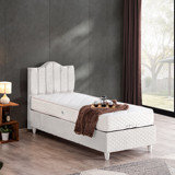 Cesur Trend 100x200 cm Başlıklı Yataklı Sandıklı Tek Kişilik Baza Seti Beyaz