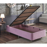 Niron Yatak Pink 120x200 cm Başlıksız Sandıklı Tek Kişilik Baza Seti Pembe