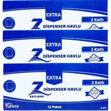 Lipa Extra Dispenser 2 Katlı 150 Yaprak 12'li Z Katlama Kağıt Havlu