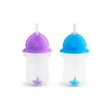 Munchkin Pipetli Akıtmaz Kulpsuz 12+ Ay 296 ml Alıştırma Bardağı Mavi-Mor