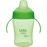 Wee Baby Akıtmaz Kulplu 6+ Ay 240 ml Alıştırma Bardağı Yeşil