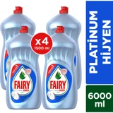 Fairy Platinum Hijyen Limon Kokulu Sıvı El Bulaşık Deterjanı 4x1.5 lt