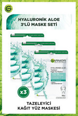Garnier Tazeleyici Aloe Veralı Nemlendiricili Kağıt Yüz Maskesi 3x28 gr