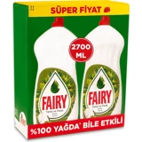 Fairy Temiz ve Ferah Elma Kokulu Sıvı El Bulaşık Deterjanı 2x1.35 lt