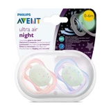 Philips Avent Ultra Air SCF376/12 0-6 Ay Fosforlu Delikli Ortodontik Yenidoğan Damaklı Silikon Emzik Pembe