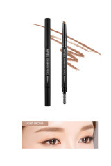 Missha A'Pıeu Edge Brow Pencil Light Brown Asansörlü Çift Taraflı Fırçalı İnce Uçlu Kaş Kalemi Açık Kahverengi