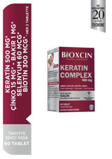 Bioxcin Forte Keratin Complex Üzüm Çekirdeği Sarımsak Turp Ekstresi Yetişkin Mineral 60 Adet