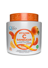 Qlife Vitamin C Sambucus Portakal Çocuk Yetişkin 60 Adet