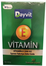 Dayvit Vitamin E 200 Iu Yetişkin 30 Adet