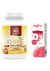 Ncs Ester C Kara Mürver Turunçgil Yetişkin 180 Adet + Nevfix Vitamin D3