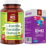 Ncs Karabiber Ekstresi L-Karnitin 120 Tablet + Vitamin D3 K2 20 ml