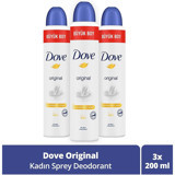 Dove Original Pudralı Ter Önleyici Antiperspirant Sprey Kadın 3x200 ml