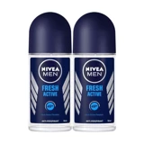 Nivea Fresh Active Pudralı Ter Önleyici Antiperspirant Roll-On Erkek 2x50 ml