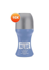 Avon Individual Blue Pudralı Ter Önleyici Antiperspirant Roll-On Erkek Deodorant 10x50 ml