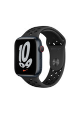 Apple Nike Series 7 Apple Uyumlu iOS Su Geçirmez 45 mm Fluoro Elastomer Kordon Dikdörtgen Unisex Akıllı Saat Siyah