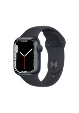 Apple Watch Series 7 Apple Uyumlu WatchOS Su Geçirmez 41 mm Kauçuk Kordon Kare Unisex Akıllı Saat Siyah
