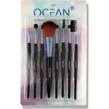 Ocean 8'li Allık Eyeliner Far Makyaj Fırça Seti Gümüş