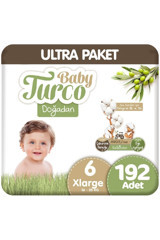 Baby Turco Doğadan 6 Numara Organik Cırtlı Bebek Bezi 192 Adet