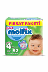 Molfix 4 Numara Cırtlı Bebek Bezi 52 Adet
