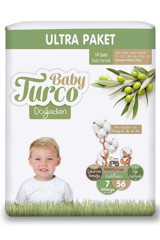 Baby Turco Doğadan 7 Numara Organik Cırtlı Bebek Bezi 56 Adet