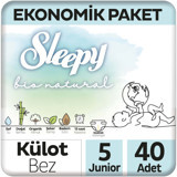 Sleepy Bio Natural 5 Numara Organik Külot Bebek Bezi 40 Adet