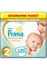 Prima Premium Care 2 Numara Göbek Oyuntulu Cırtlı Bebek Bezi 120 Adet