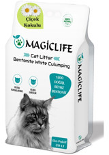 Magiclife Çiçek Kokulu Topaklanan İnce Taneli Bentonit Kedi Kumu 20 lt