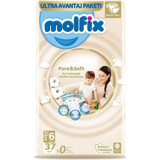 Molfix Pure&Soft 6 Numara Organik Cırtlı Bebek Bezi 37 Adet