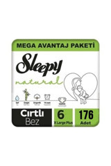 Sleepy Natural 6 Numara Organik Göbek Oyuntulu Cırtlı Bebek Bezi 176 Adet