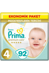 Prima Premium Care 4 Numara Cırtlı Bebek Bezi 92 Adet