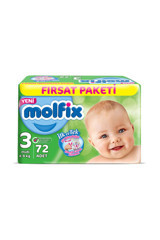 Molfix 3 Numara Cırtlı Bebek Bezi 72 Adet