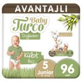 Baby Turco Doğadan 5 Numara Organik Külot Bebek Bezi 96 Adet