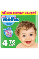 Molfix 4 Numara Cırtlı Bebek Bezi 76 Adet