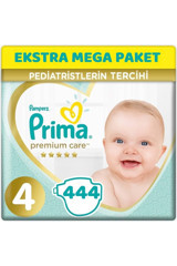 Prima Premium Care 4 Numara Cırtlı Bebek Bezi 444 Adet