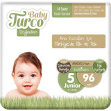 Baby Turco Doğadan 5 Numara Organik Cırtlı Bebek Bezi 96 Adet