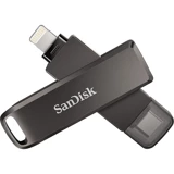 SanDisk iXpand Luxe SDIX70N-256G-GN6NE Şifreli Çift Taraflı USB 3.1 Lightning & Type C 256 GB Flash Bellek Siyah