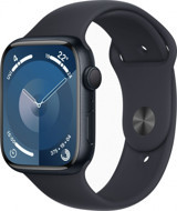 Apple Watch Series 9 Apple Uyumlu WatchOS Su Geçirmez 45 mm Fluoro Elastomer Kauçuk Kordon Kare Unisex Akıllı Saat Siyah