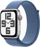 Apple Watch SE 2 2023 Cellular Apple Uyumlu WatchOS Su Geçirmez 44 mm Örgü Kordon Kare Unisex Sim Kartlı Akıllı Saat Mavi