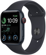 Apple Watch SE 2 Apple Uyumlu WatchOS Su Geçirmez 44 mm Silikon Kordon Kare Unisex Sim Kartlı Akıllı Saat Siyah