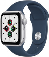 Apple Watch SE Apple Uyumlu WatchOS Su Geçirmez 40 mm Silikon Kordon Kare Unisex Akıllı Saat Mavi