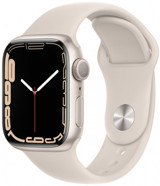 Apple Watch Series 7 Apple Uyumlu WatchOS Su Geçirmez 41 mm Fluoro Elastomer Kauçuk Kordon Kare Unisex Akıllı Saat Krem