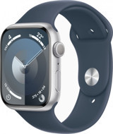 Apple Watch Series 9 Apple Uyumlu WatchOS Su Geçirmez 45 mm Fluoro Elastomer Kauçuk Kordon Kare Unisex Akıllı Saat Mavi