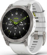 Garmin epix (Gen 2) Sapphire Su Geçirmez 47 mm Silikon Kordon Daire Unisex Akıllı Saat Beyaz