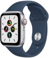 Apple Watch SE Cellular Apple Uyumlu WatchOS Su Geçirmez 40 mm Silikon Kordon Kare Unisex Sim Kartlı Akıllı Saat Mavi