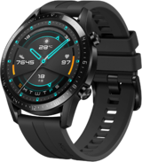 Huawei Watch GT 2 Sport (Latona-B19S) Huawei LiteOS Su Geçirmez 45.9 mm Fluoro Elastomer Kauçuk Kordon Daire Unisex Akıllı Saat Siyah