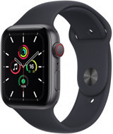 Apple Watch SE Cellular Apple Uyumlu WatchOS Su Geçirmez 44 mm Silikon Kordon Kare Unisex Sim Kartlı Akıllı Saat Siyah