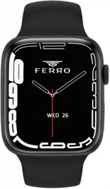 Ferro Watch 8 (FSW1108) Silikon Kordon Kare Tansiyon Ölçen Unisex Akıllı Saat Siyah