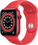 Apple Watch Series 6 Apple Uyumlu WatchOS Su Geçirmez 44 mm Silikon Kordon Kare Unisex Akıllı Saat Kırmızı